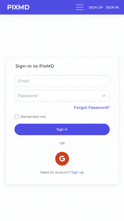 pix md app click thru demo